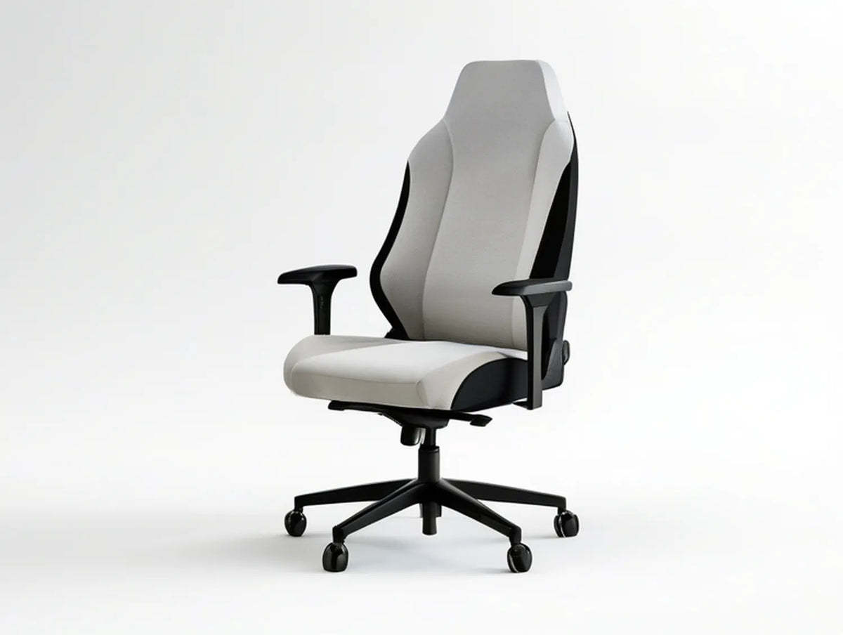 High-Back Adjustable Swivel Chair, White/Black, 26.0 x 26.0 x 47.2-51.2 in.