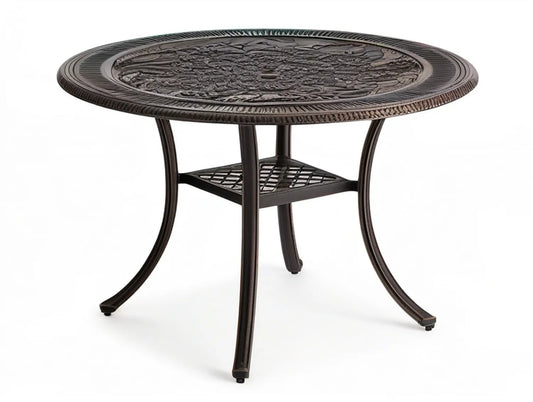 Dark Bronze Cast Aluminum Round Side Table, 22 in. Diameter x 22.5 in. H