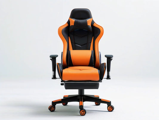 Ergonomic High-Back Gaming Chair, Black/Orange PU Leather, 68 x 68 x 125-135 cm